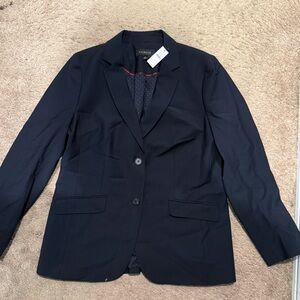 Talbots Dark Blue Blazer with Polka Dot Lining
